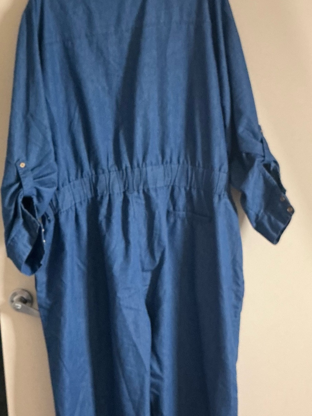 Ashley Stewart Chambray Blue Button-Up Shirt